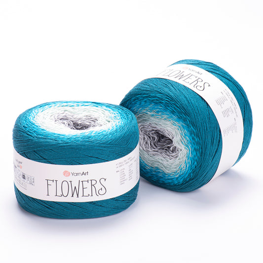 Flowers de YarnArt – Ovillo Degradé 1000m algodón acrílico
