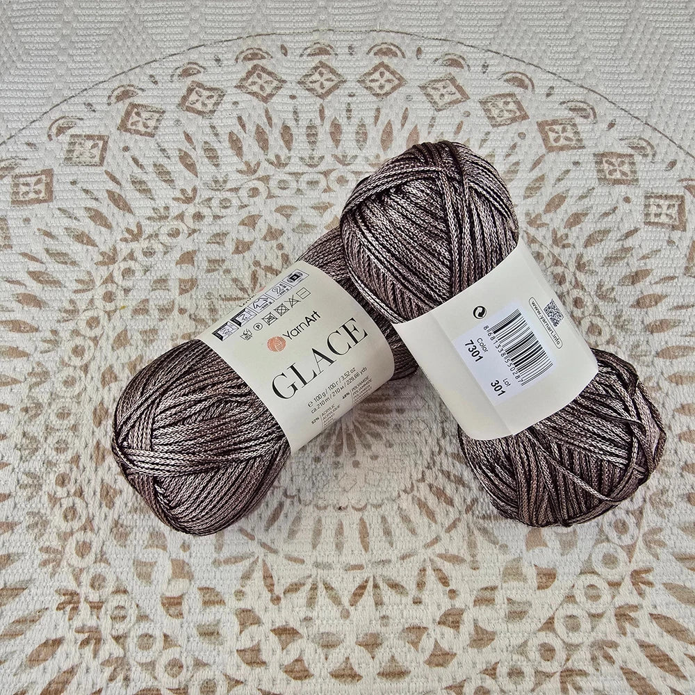 Lana Glace de YarnArt – Brillo y Suavidad para tus Prendas – Acrílico y Poliamida - Color Arena