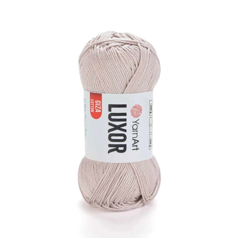 Ovillo de hilo YarnArt Luxor 100% algodón mercerizado Giza color beige claro suave ideal para tejidos a crochet