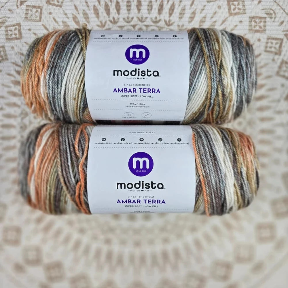 Lana Ámbar Terra Matizada 200 g Low Pilling - Color 31