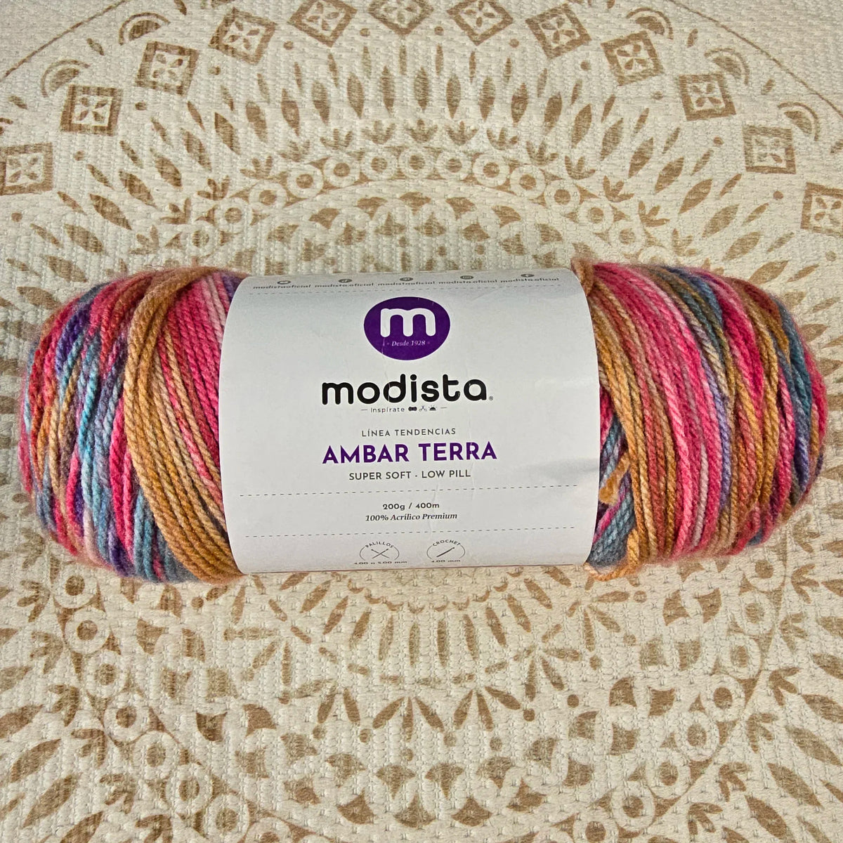 Ámbar Terra de Modista – Lana Matizada Low Pilling 200g – 100% Acrílico - Color 4