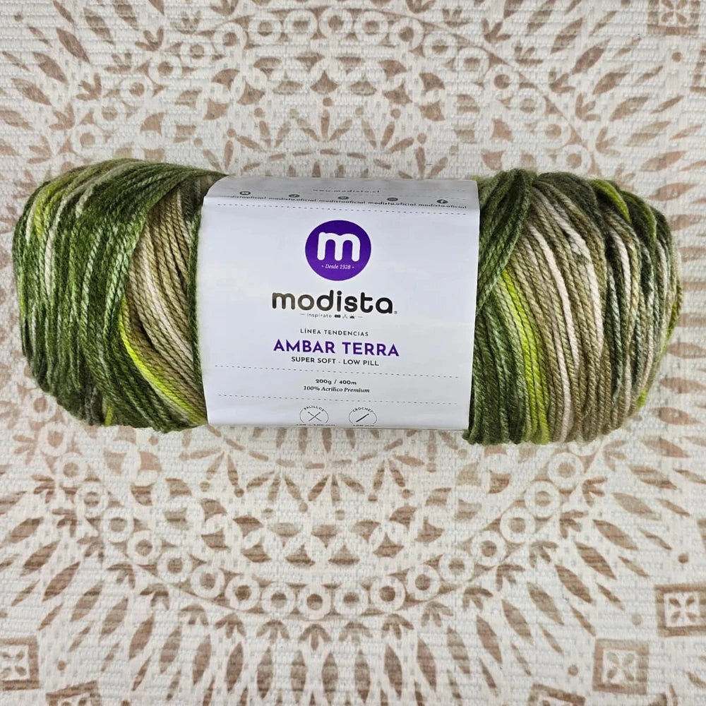 Lana Ámbar Terra Matizada 200 g Low Pilling - Color 8