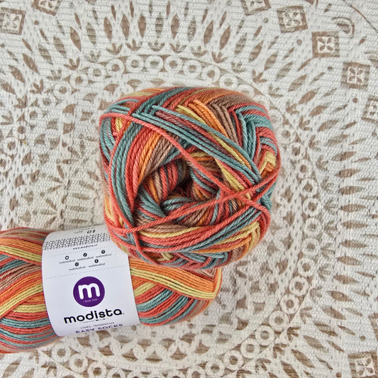 Lana Easy Socks de Modista - Color Naranja_Verde_Amarillo_Beige