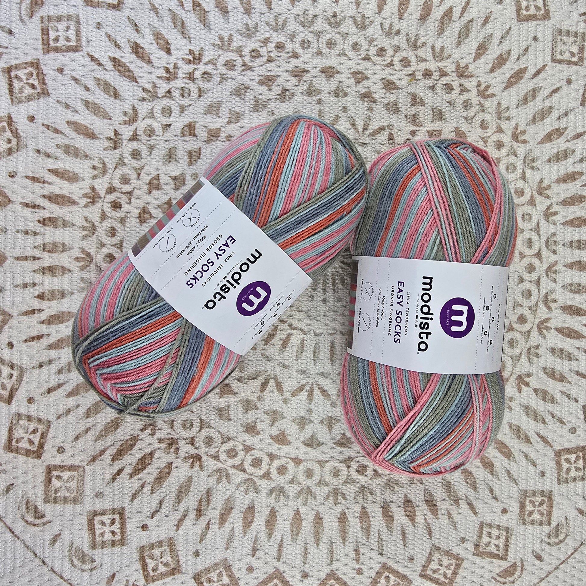 Lana Easy Socks de Modista - Color Rosa_Gris_Coral