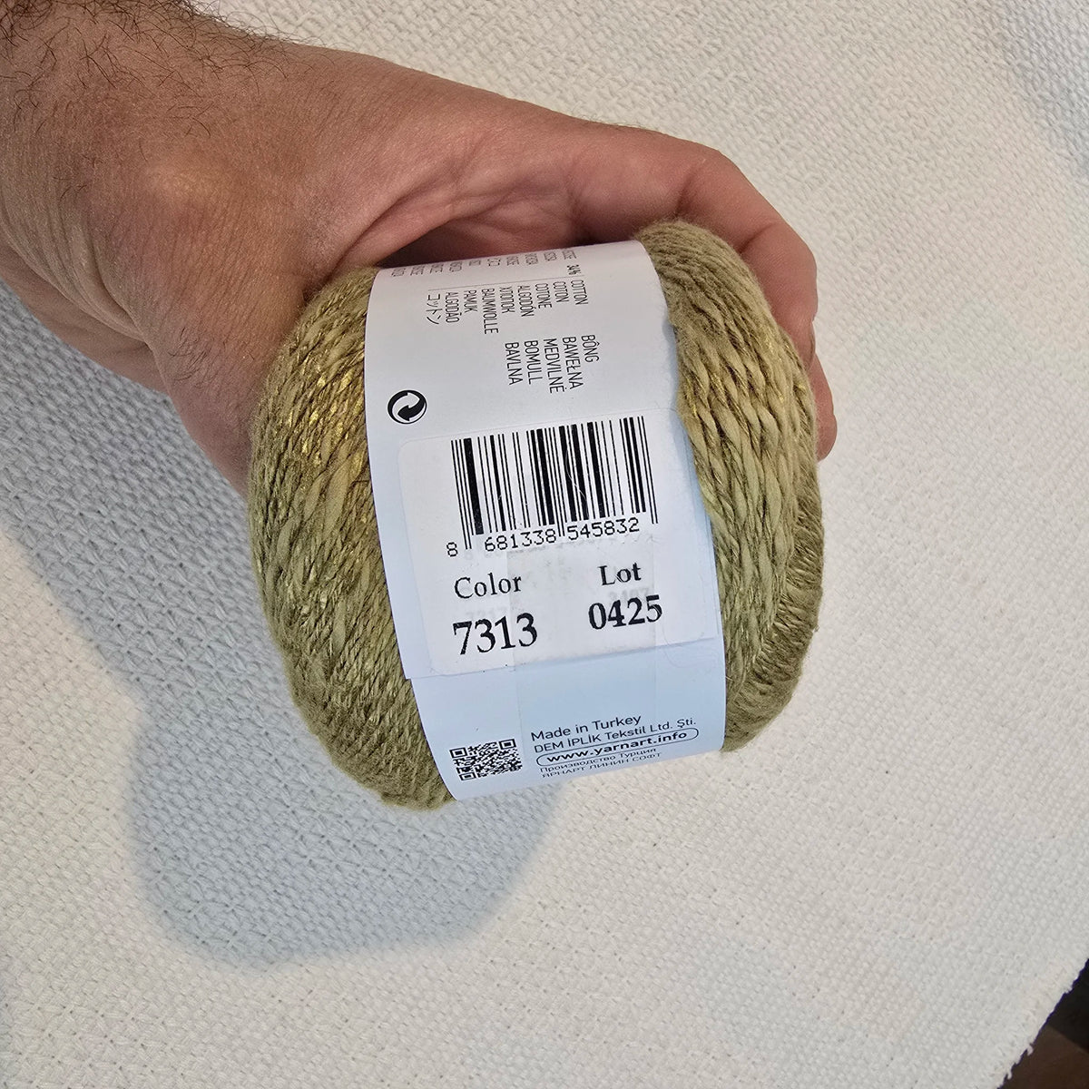 Linen Soft de YarnArt – Ovillo Fresco con Caída Natural 100g – 30% Lino 36% Viscosa 34% Algodón - Color Verde_Oliva