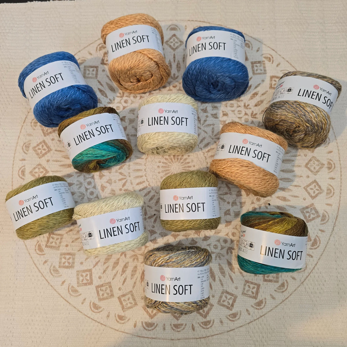 Linen Soft de YarnArt – Ovillo Fresco con Caída Natural 100g – 30% Lino 36% Viscosa 34% Algodón