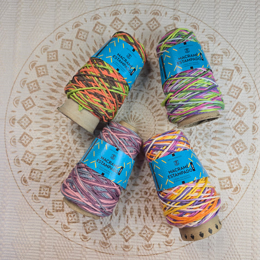 Macramé Estampado de Reginella – Hilo Grueso Multicolor 50% Algodón 50% Poliéster 200g