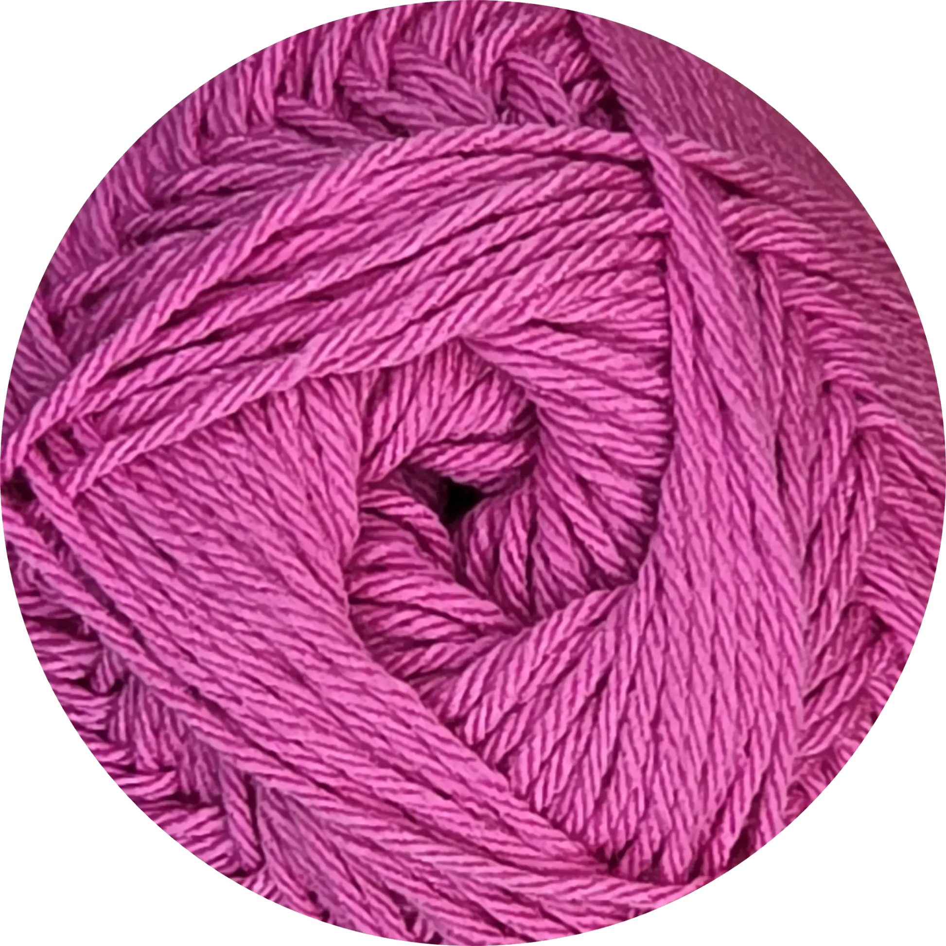 Ovillo de hilo de microfibra premium color rosado intenso, ultra suave, ideal para proyectos de tejido de bebé.