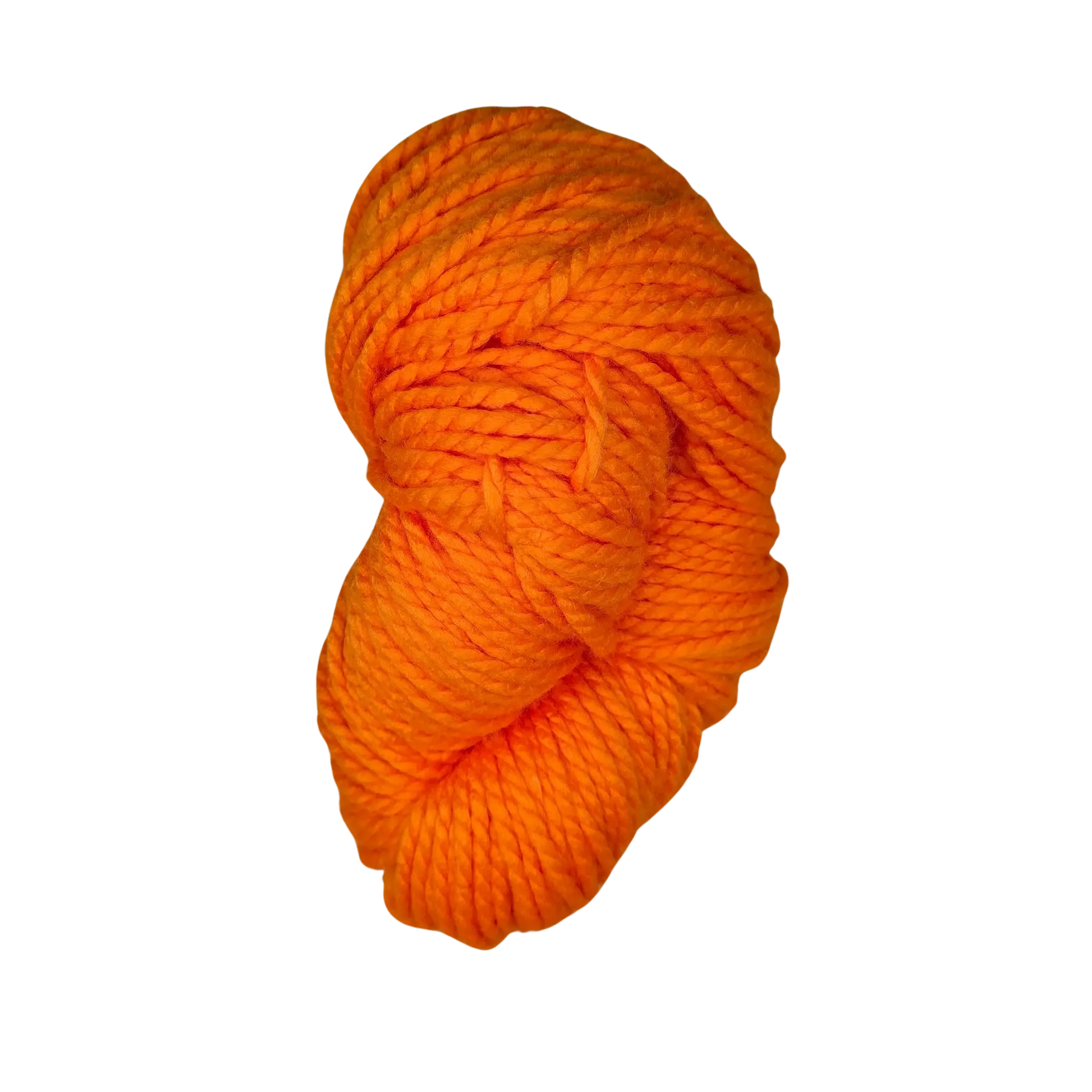 Ovillo de lana acrílica gruesa en tono naranja intenso Autumn Flame, suave y lista para tejer.