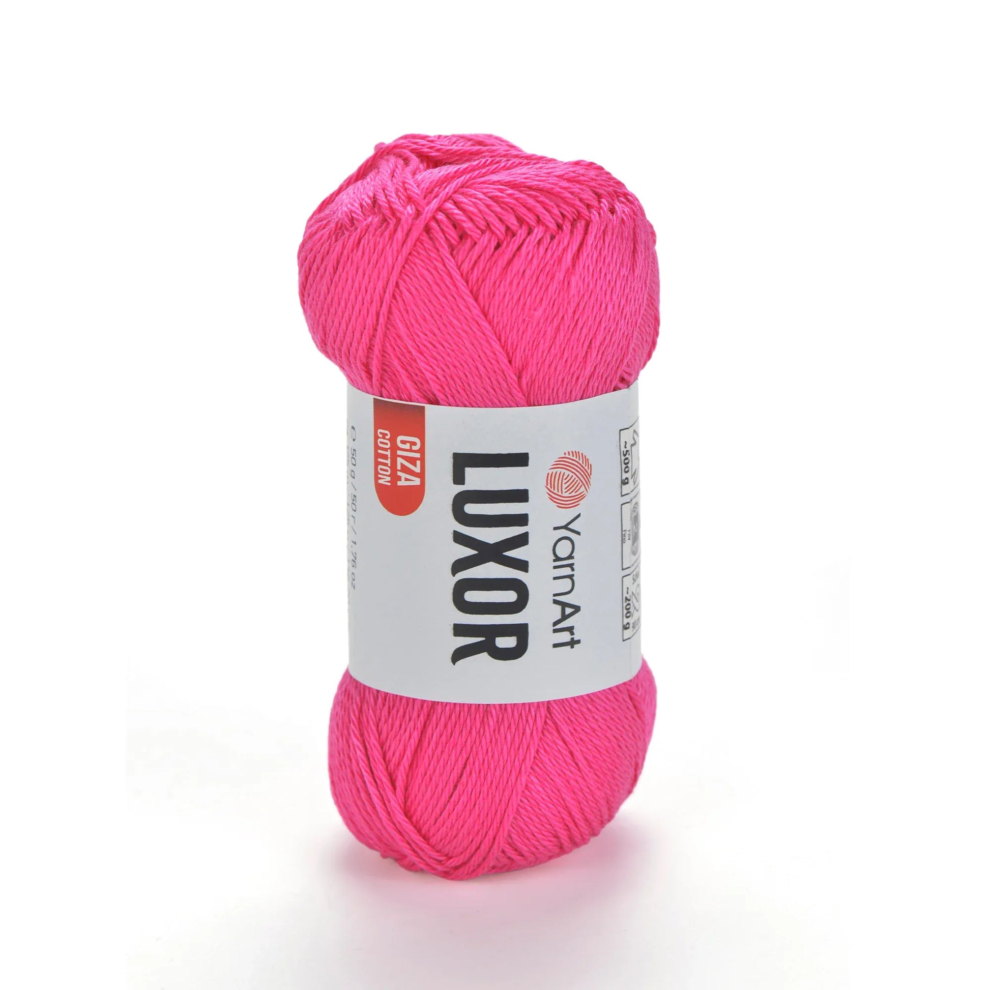 Ovillo de hilo YarnArt Luxor 100% algodón mercerizado color fucsia intenso para tejer