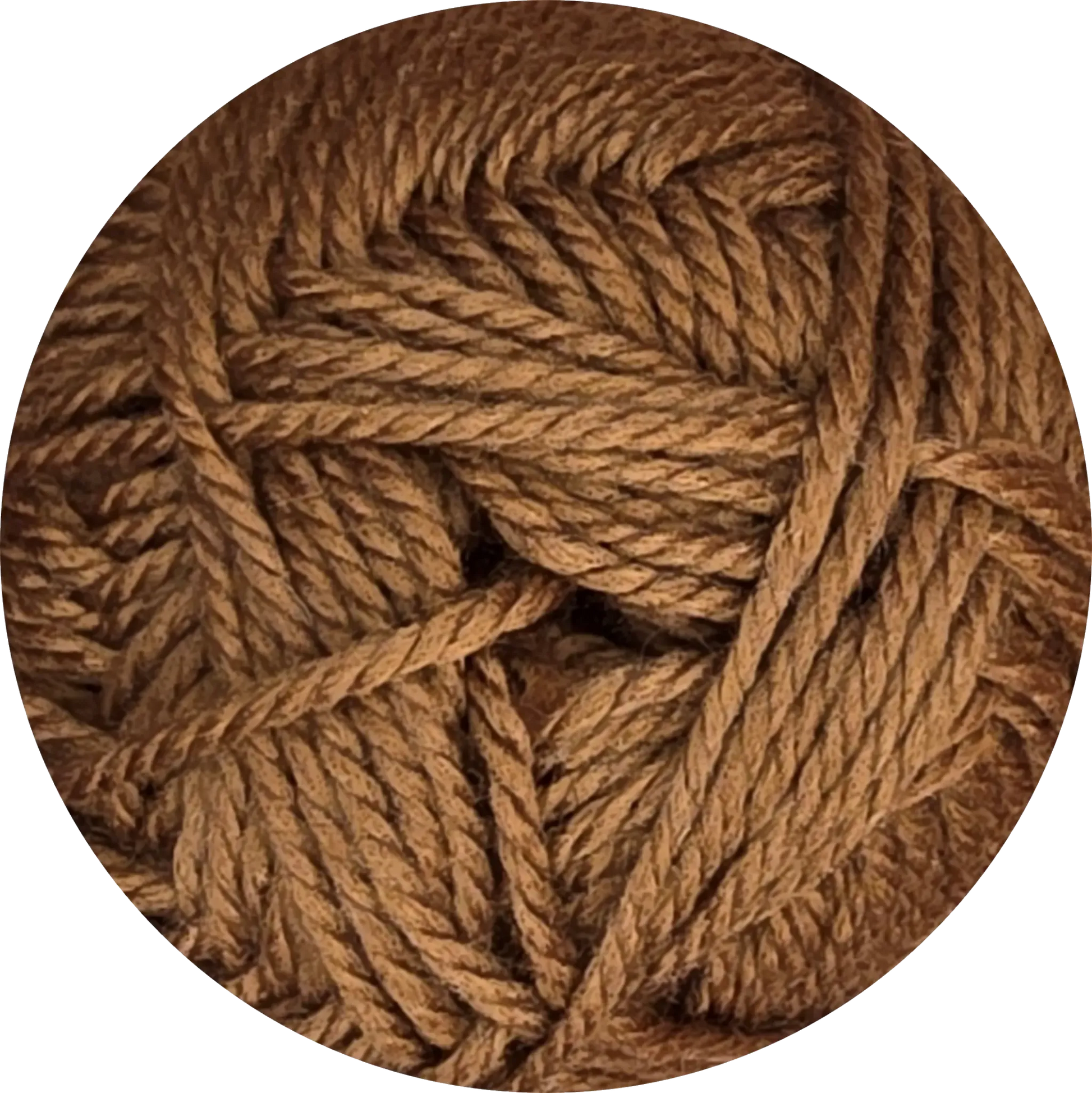 Ovillo de lana y acrílico Nevilan de LHO color castaño claro con textura suave. Ideal para proyectos de tejido a mano.
