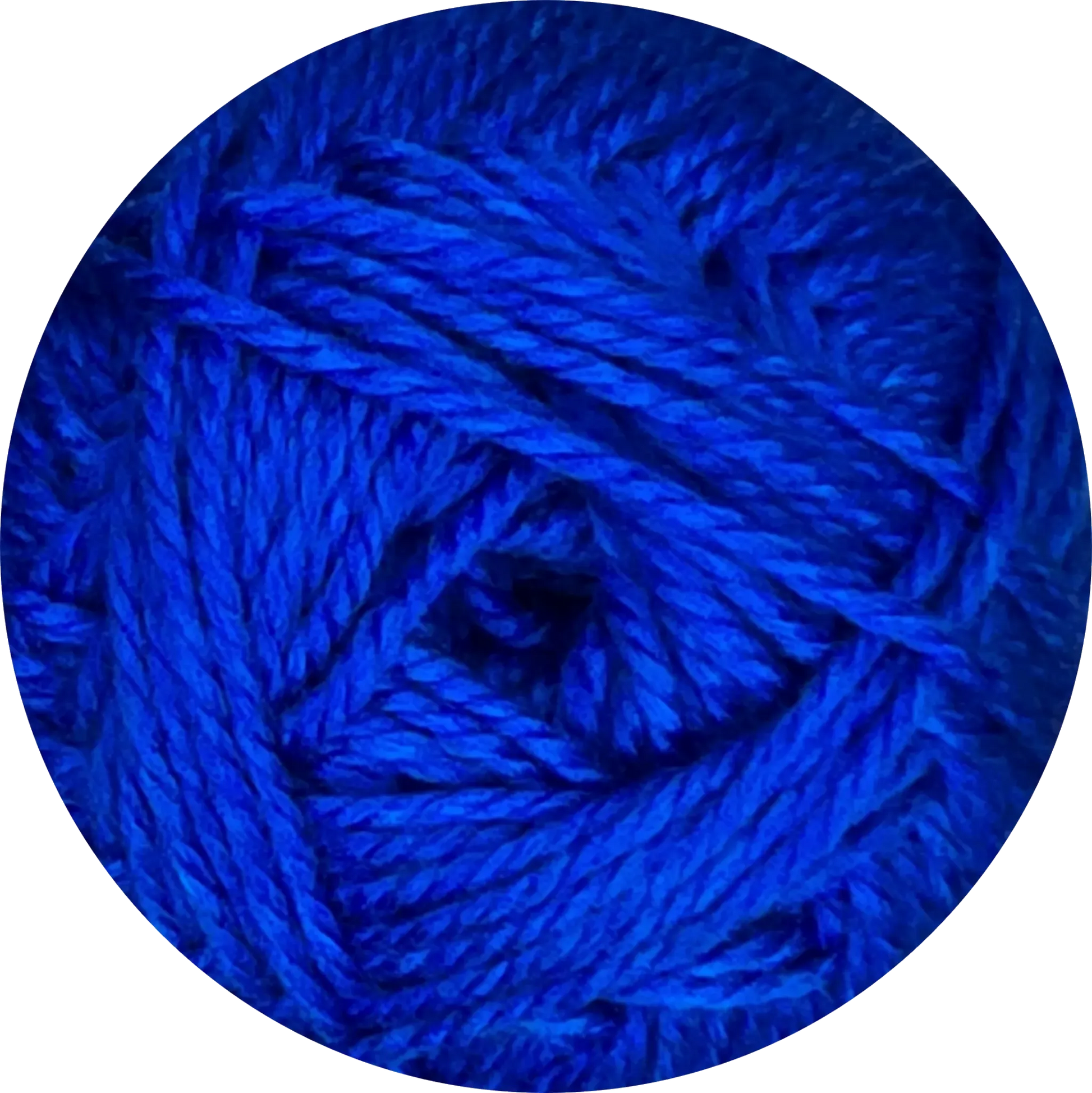 Ovillo de lana Nevilan azul vibrante, 60% acrílico y 40% lana, textura suave para tejer, vista de cerca.