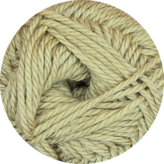Ovillo de lana Nevilan LHO Sanddune, mezcla de acrílico y lana, color beige claro con textura suave para tejer.