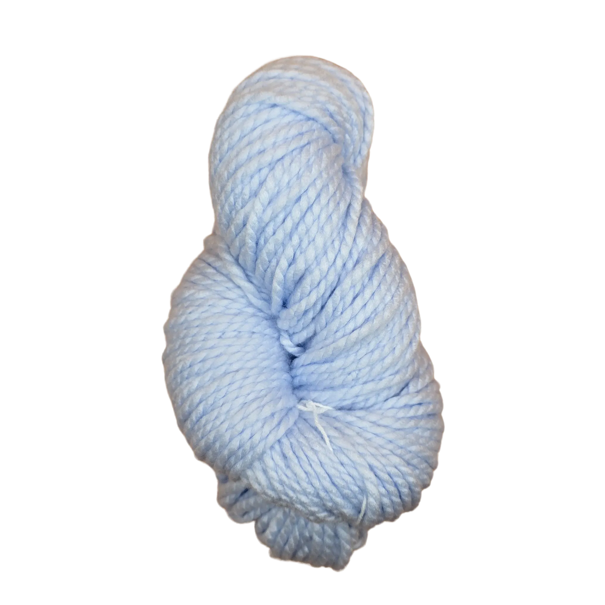 Madeja de lana acrilica LHO Tirreno color celeste claro Peaceful Sky, textura suave para tejer, vista de cerca.