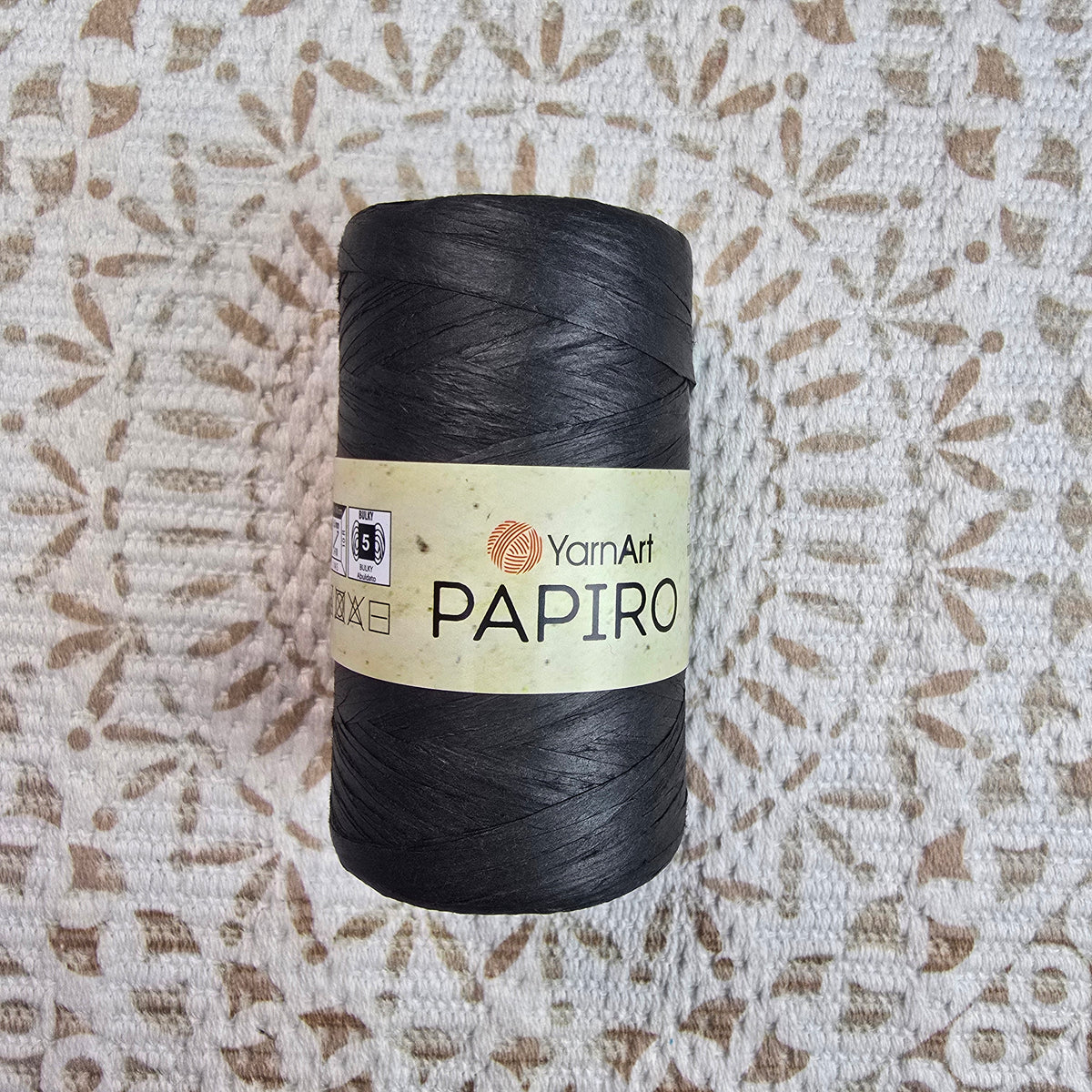 Papiro de YarnArt - 100% Fibra de Papel para Tejer y Manualidades - Color Negro_1309