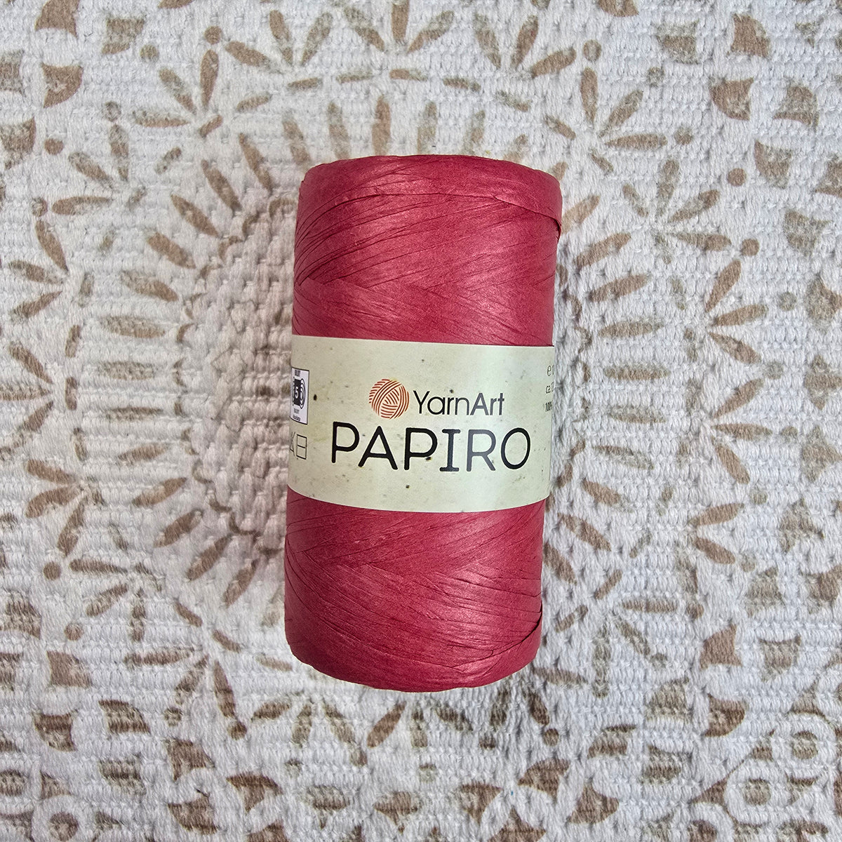 Papiro de YarnArt - 100% Fibra de Papel para Tejer y Manualidades - Color Rojo_1310