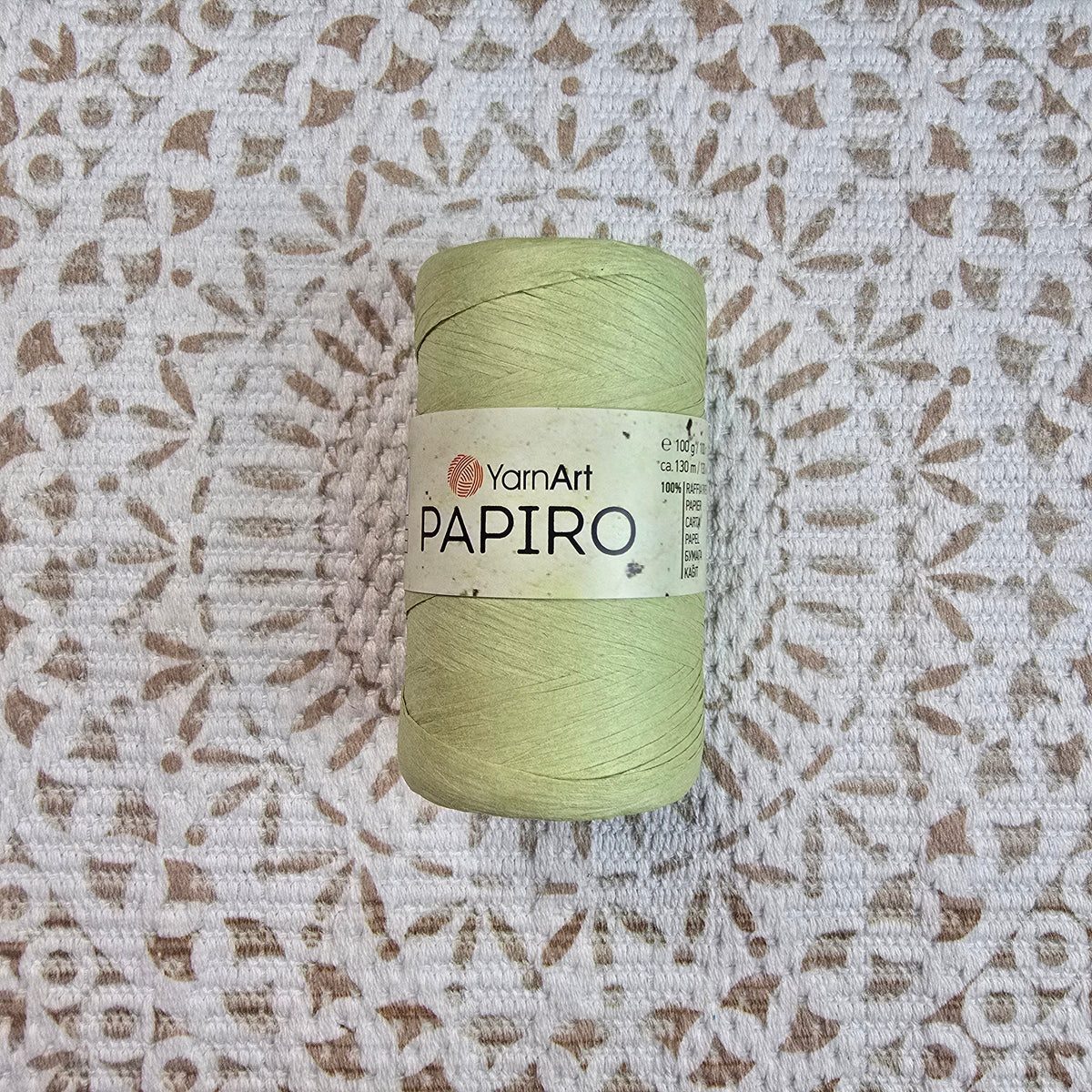 Papiro de YarnArt - 100% Fibra de Papel para Tejer y Manualidades - Color Verde_Limon_1303