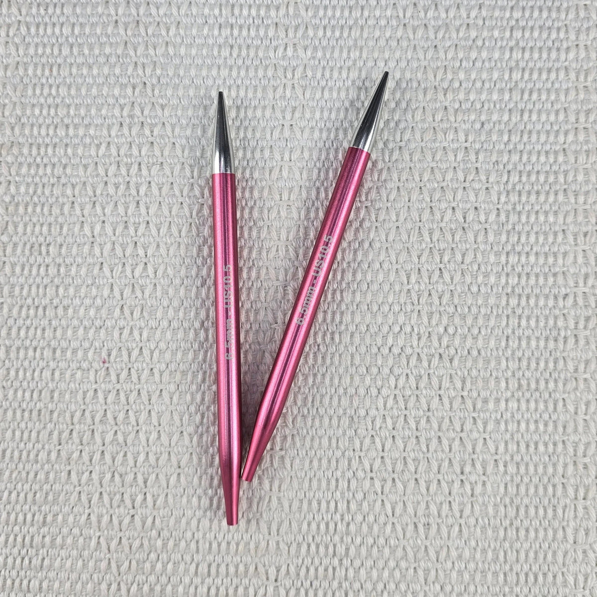Palillos Intercambiables Zing de Knit Pro 10 cm – Cortos para Gorros y Mangas - Color 6.5mm