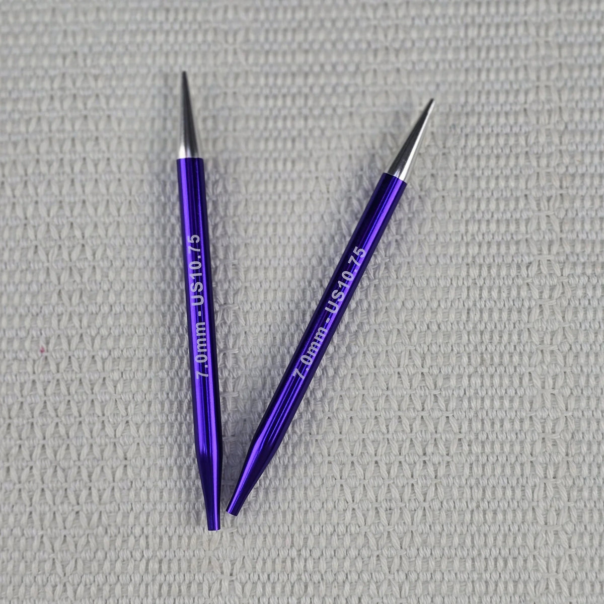 Palillos Intercambiables Zing de Knit Pro 10 cm – Cortos para Gorros y Mangas - Color 7.0mm