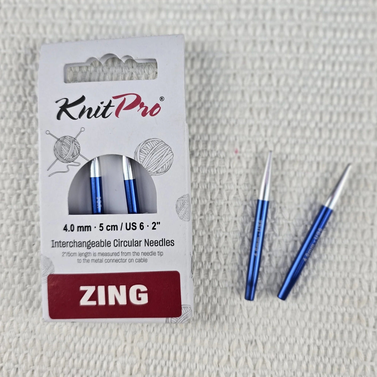 Palillos Intercambiables Zing de Knit Pro 5 cm – Extra Cortos (Mini) - Color 4.0mm