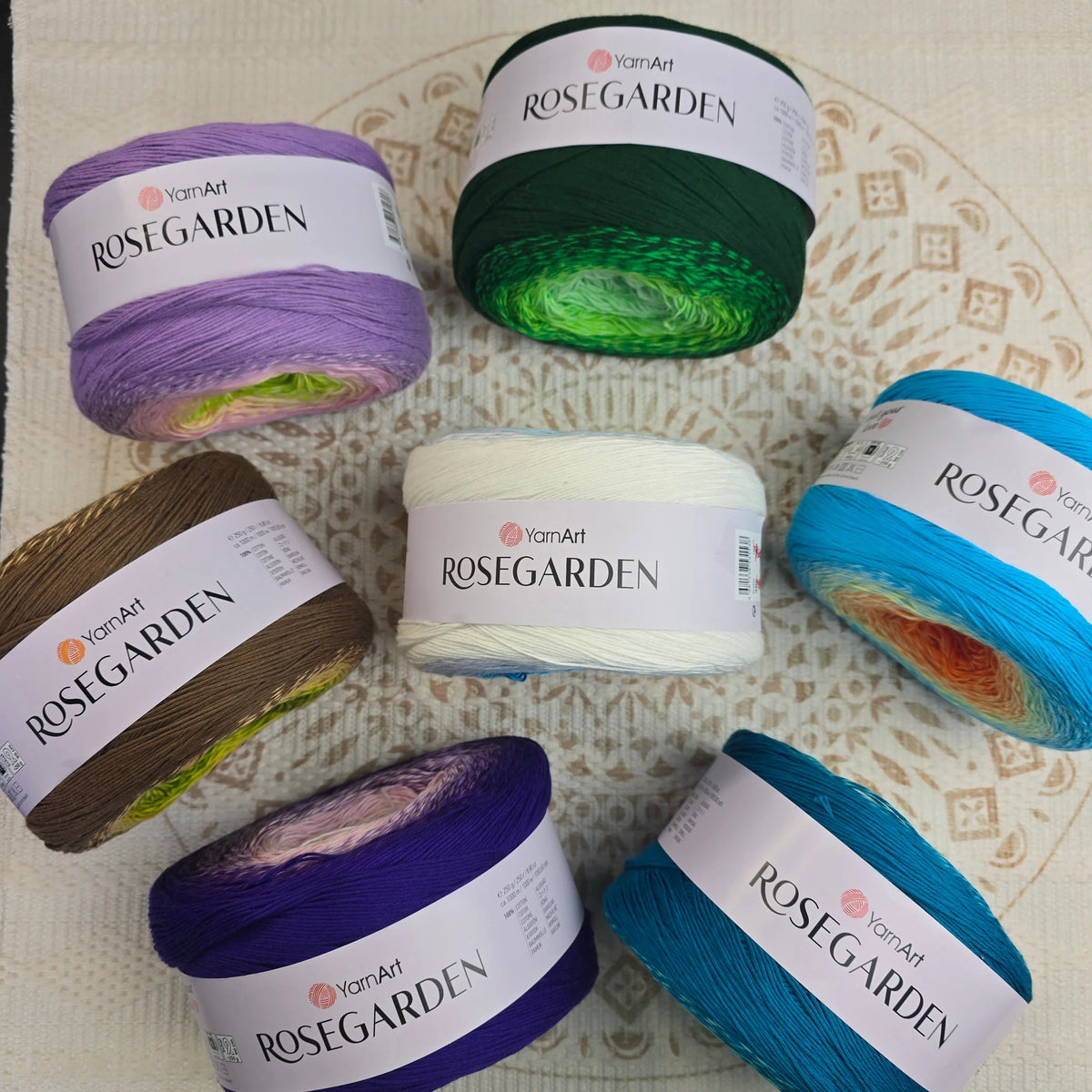 Rosegarden de YarnArt – Ovillo Degradé Lento 250g – 100% Algodón