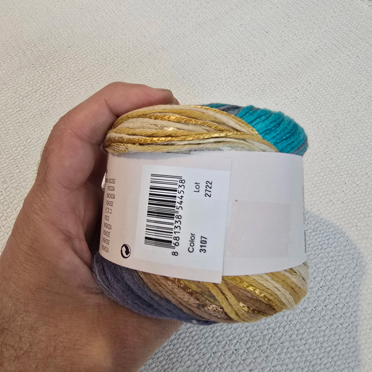Symphony Dream de YarnArt – Ovillo Ligero Multicolor DK 100g – 80% Algodón 20% Viscosa - Color Bruma