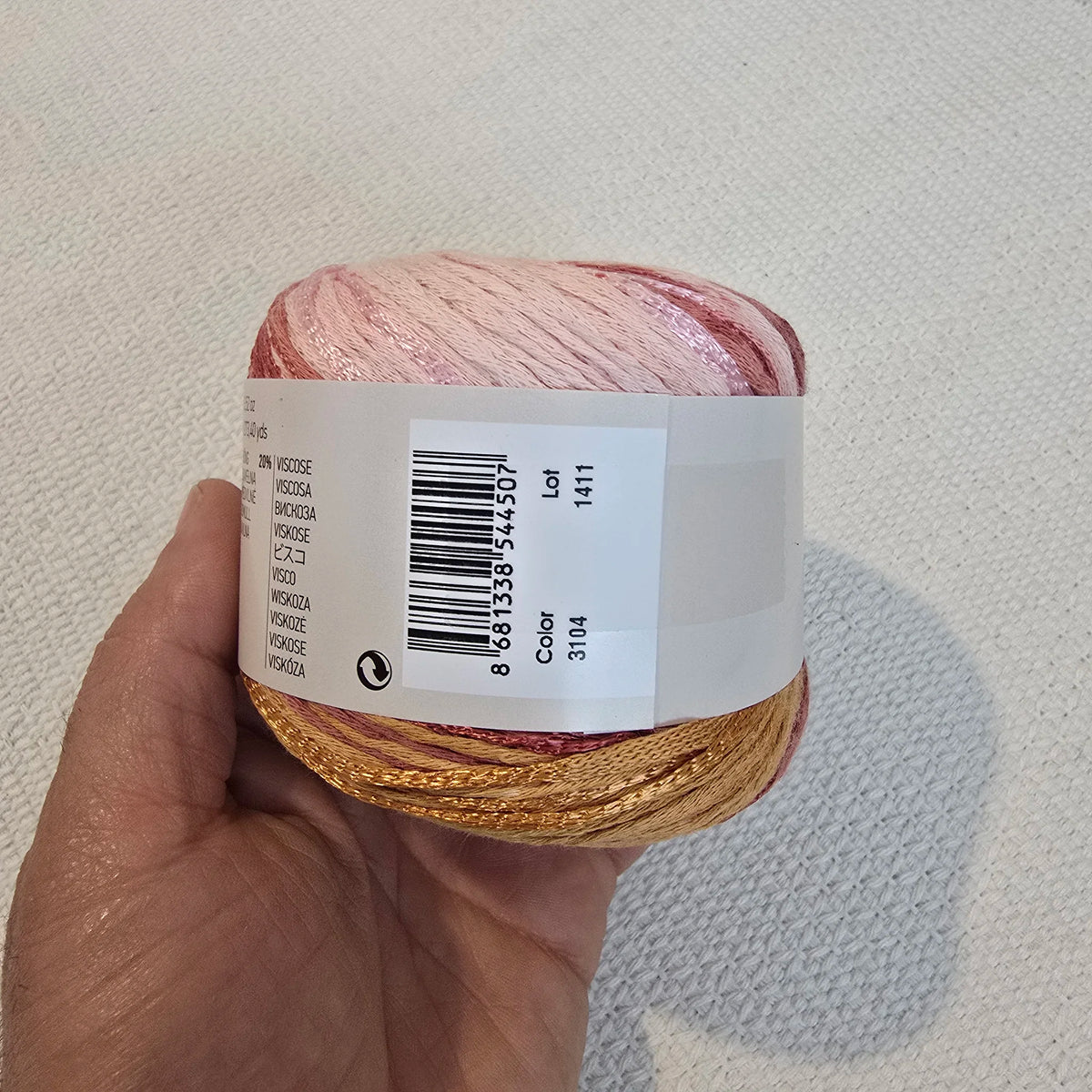 Symphony Dream de YarnArt – Ovillo Ligero Multicolor DK 100g – 80% Algodón 20% Viscosa - Color Coral