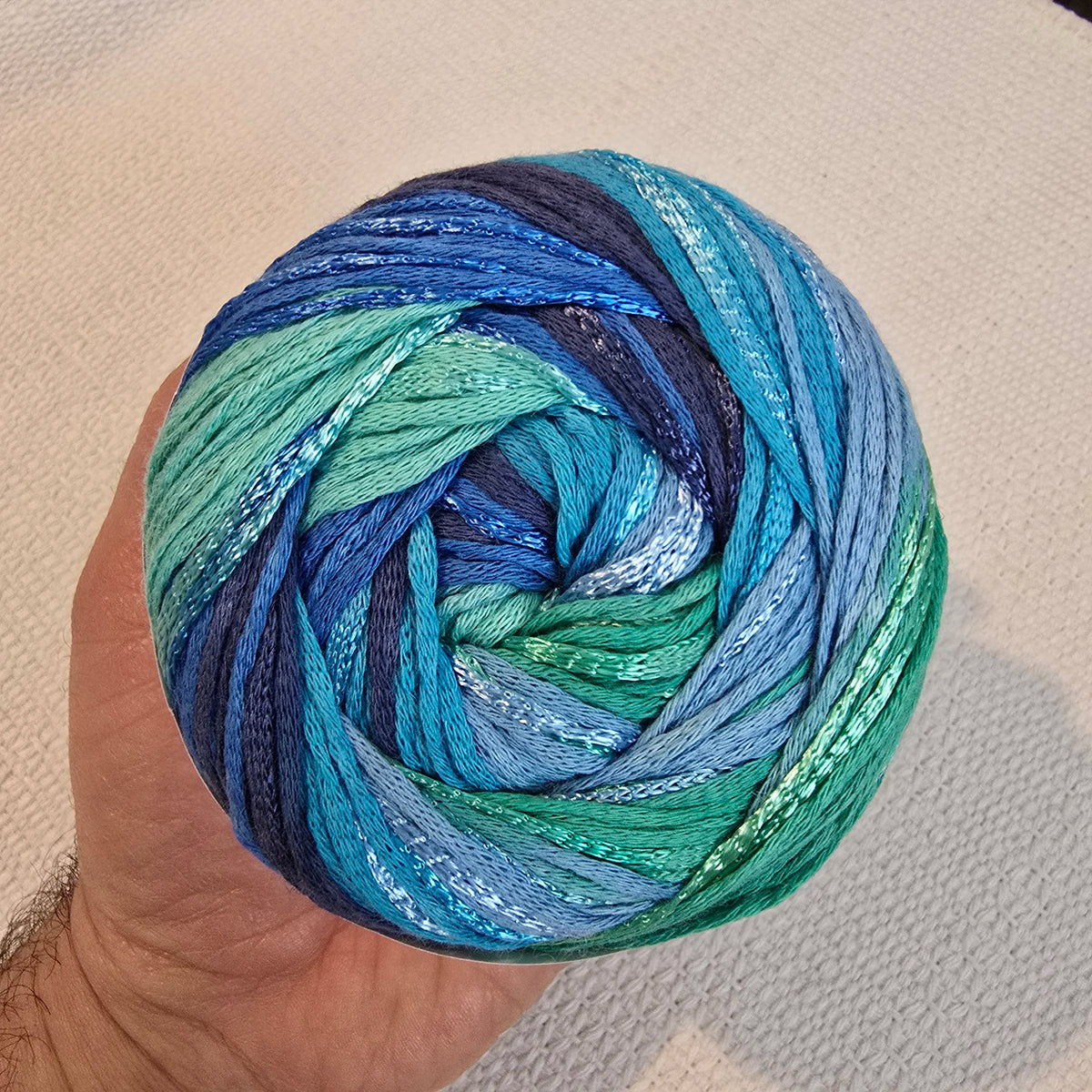 Symphony Dream de YarnArt – Ovillo Ligero Multicolor DK 100g – 80% Algodón 20% Viscosa - Color Turquesa